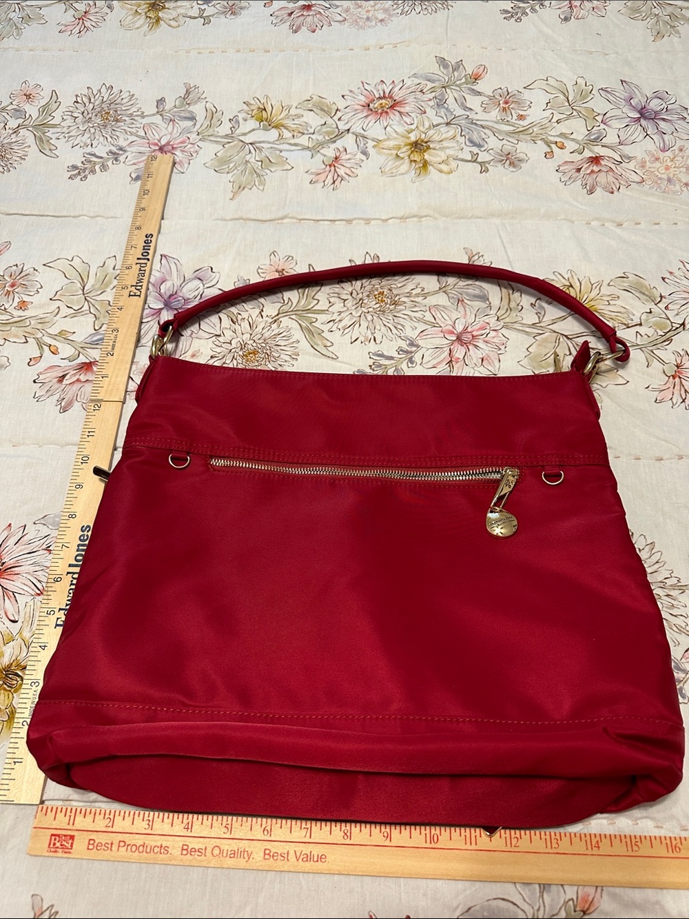 Travelon Red Shoulder Bag with Gold Accent